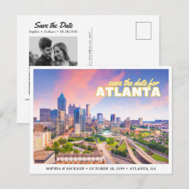 Cartão Postal do Horizonte de Atlanta para Casamen