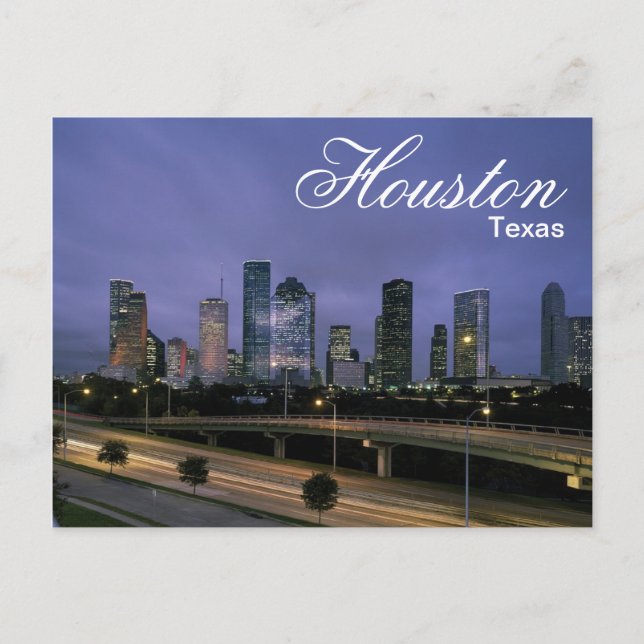 Cartão Postal do Horizonte de Houston Texas (Frente)