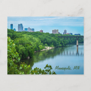 Cartão postal do horizonte de Minneapolis Rio Miss