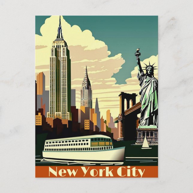 Cartão Postal do Horizonte de Nova York (Frente)