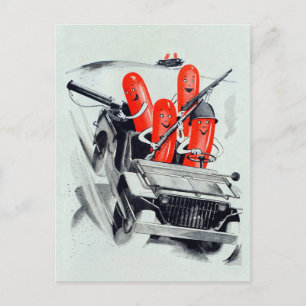 Cartão postal do Hotdog Militar Vintage