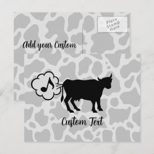 Cartão postal do ícone de metano de vaca