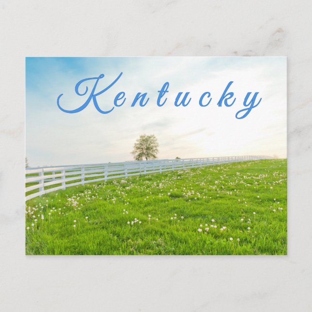 Cartão postal do Kentucky. Paisagem rural em prima (Frente)