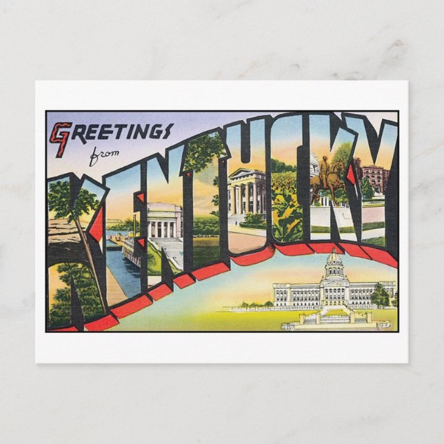 Cartão postal do Kentucky Vintage (Frente)