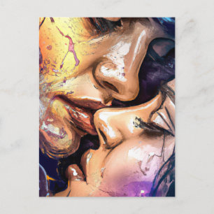 Cartão postal do Kiss do namorados