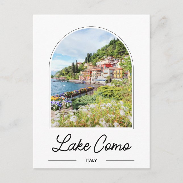 Cartão Postal do Lago de Como Itália (Frente)