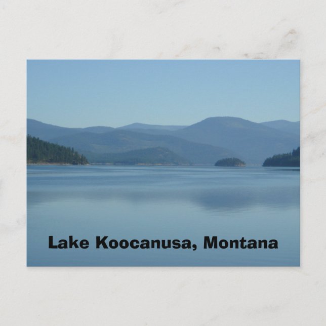 Cartão postal do Lago Koocanusa Montana (Frente)