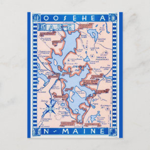 Cartão postal do Lago Moosehead Maine