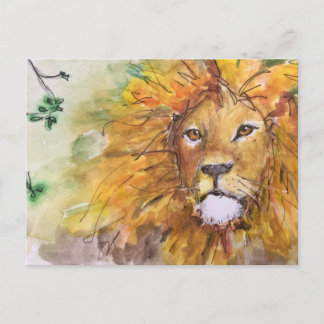 Cartão postal do Leão em Aquarela