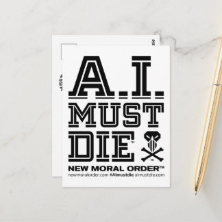 Cartão postal do logotipo A.I. Must Die™ (fonte un