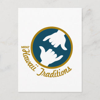 Cartão postal do logotipo das tradições do Havaí