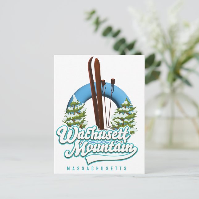 Cartão postal do logotipo de esqui de Otis Ridge M (Em pé/Frente)