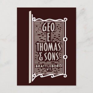 Cartão postal do logotipo Geo. E. Thomas & Sons Br