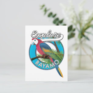 Cartão postal do logotipo retrô Explore Hawaii