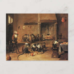 Cartão postal do macaco: Macacos da Cozinha por T