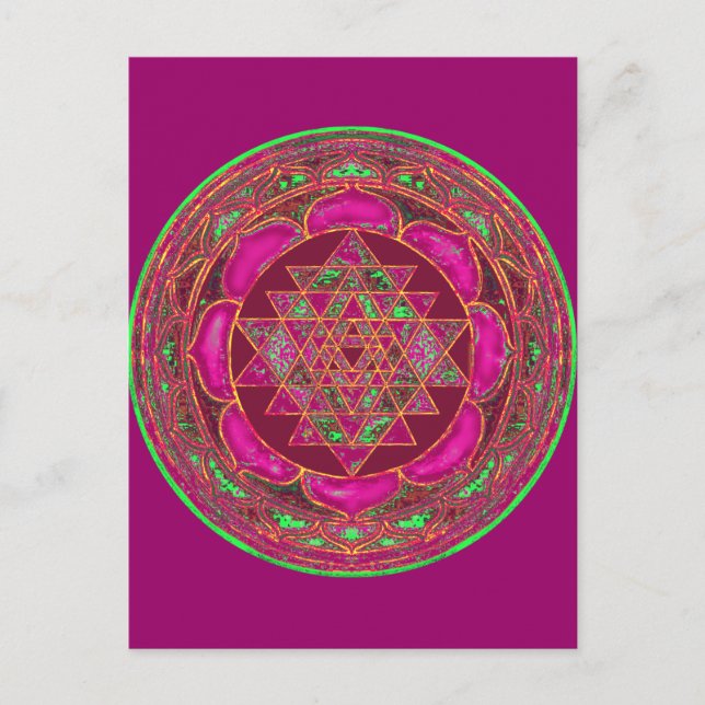 Cartão postal do Mandala Sri Lakshmi Yantra (Frente)