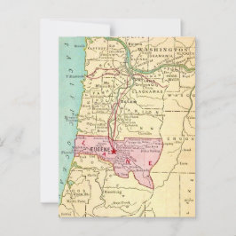 Cartão postal do mapa antigo de Eugene Oregon