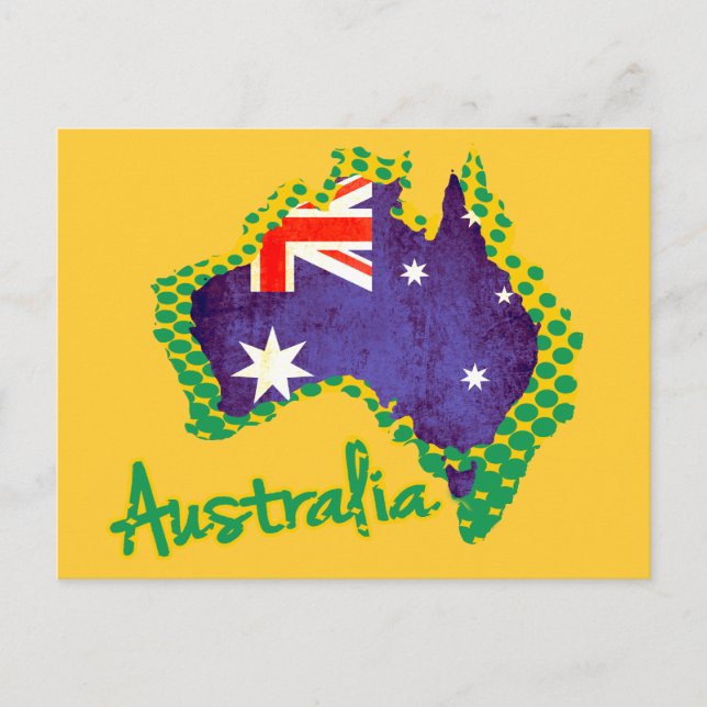 Cartão postal do mapa da Austrália (Frente)