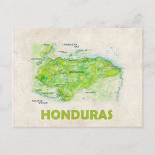 cartão postal do mapa de Honduras