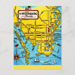 Cartão postal do mapa de São Petersburgo