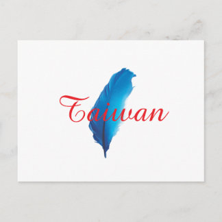 Cartão Postal do Mapa de Taiwan da Pena Azul