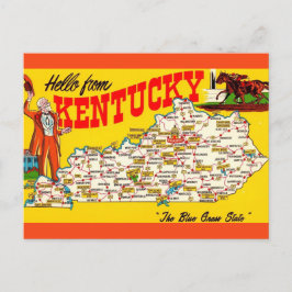 Cartão postal do mapa vintage do Kentucky