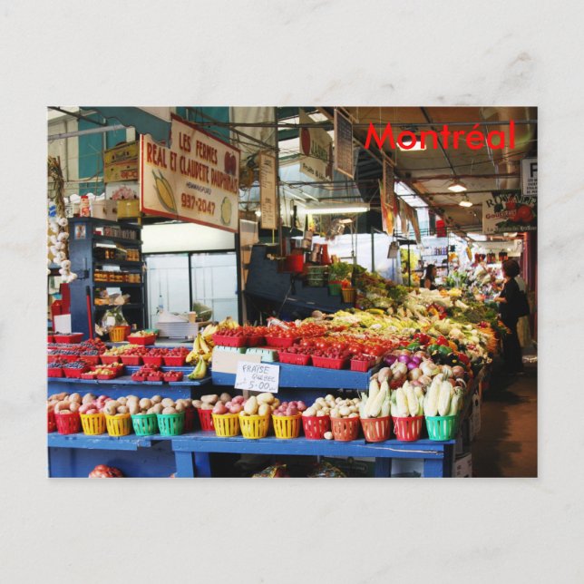 Cartão postal do mercado Atwater de Montreal (Frente)