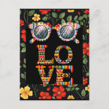 Cartão postal do Mês da História Negra com Floral 