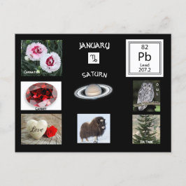 Cartão postal do mês de nascimento de janeiro de C