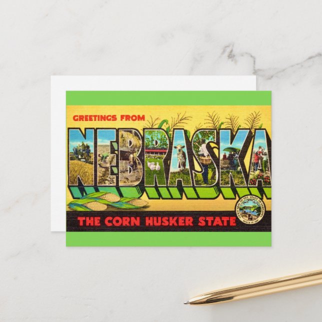 Cartão postal do milho de Nebraska (Frente/Verso In Situ)