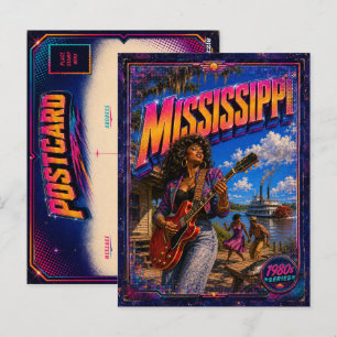 Cartão Postal do Mississippi dos Anos 80 Retro