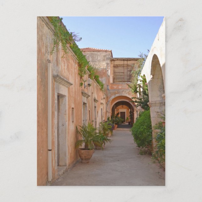 Cartão postal do mosteiro de Courtyard (Frente)