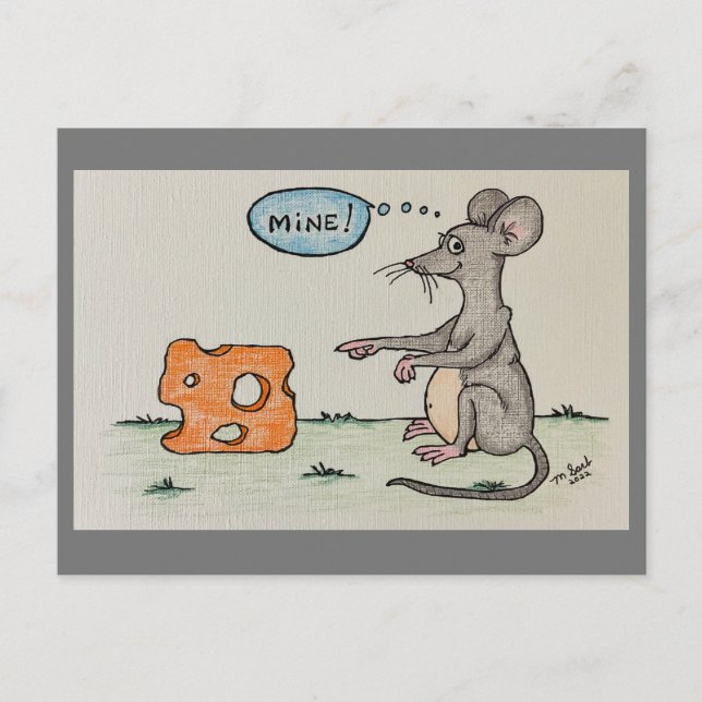 Cartão postal do mouse com fome (Frente)