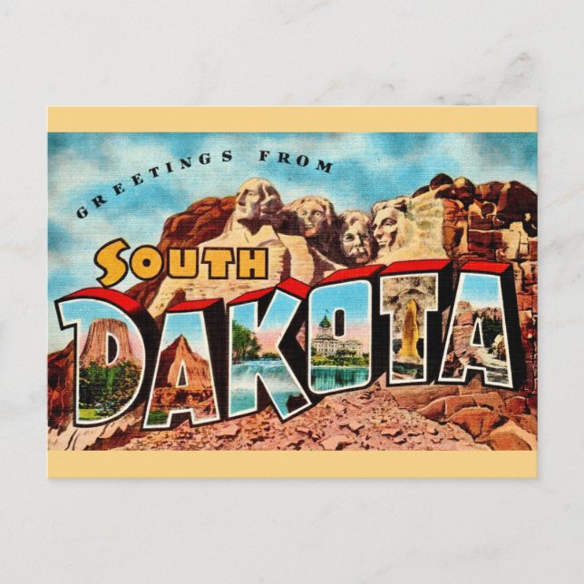 Cartão postal do Mt Rushmore de Dakota do Sul  (Frente)