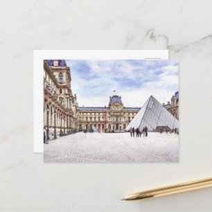 Cartão postal do Museu Louvre de Paris