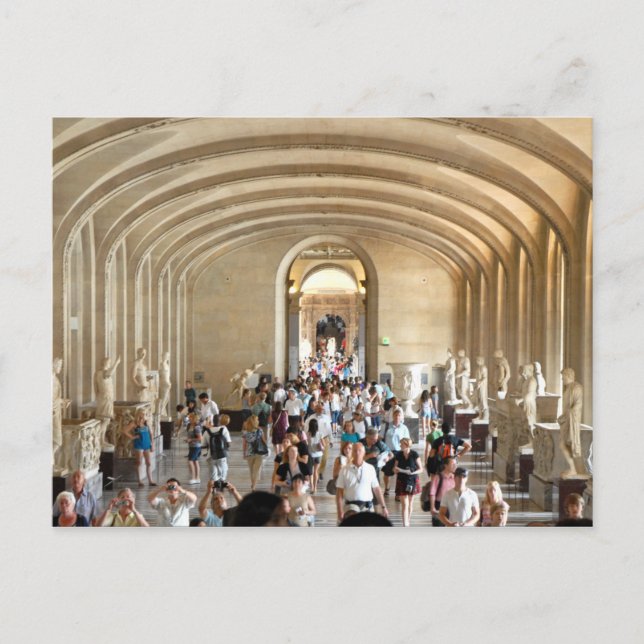 Cartão postal do Museu Louvre no Verão, Paris, Fra (Frente)