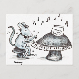 Cartão postal do músico cogumelo rato