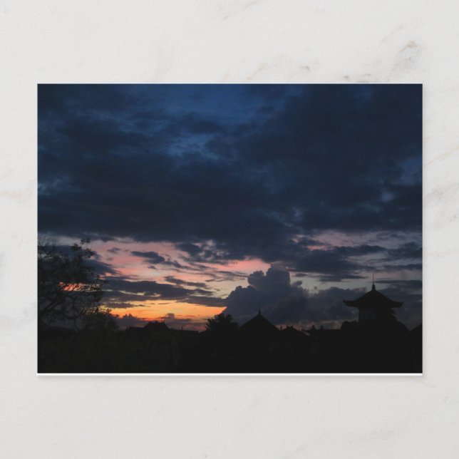 Cartão Postal do Nascer do Sol em Bali (Frente)