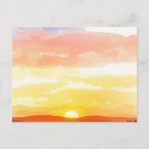 Cartão Postal do Nascer e Pôr do Sol Dourado