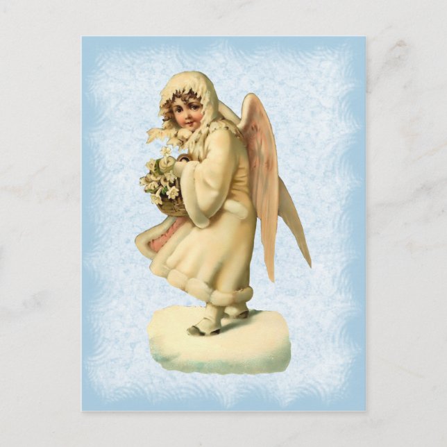 Cartão postal do Natal vintage Angel (Frente)