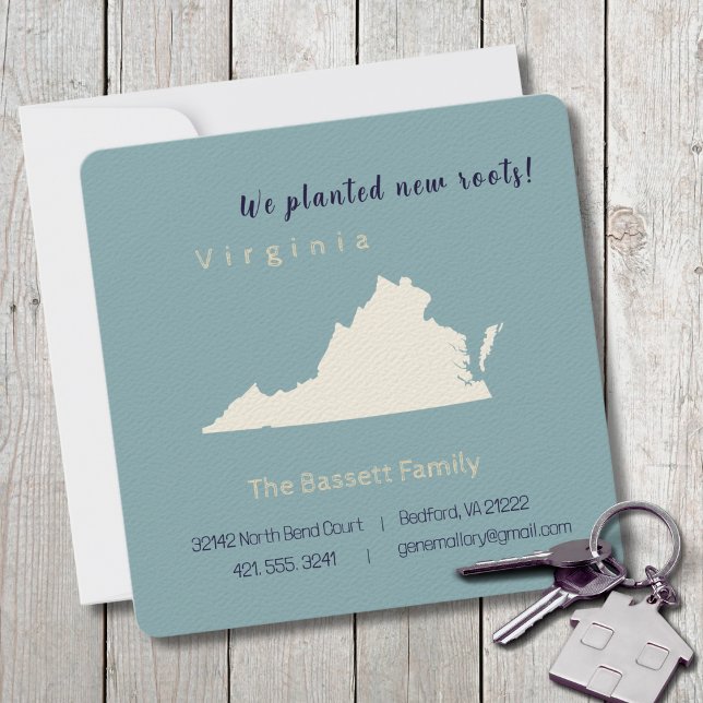 Cartão-postal do Novo Movimento Virginia em Casa (Moving to Virginia? Send your friends and family a beautiful personalized announcement!)