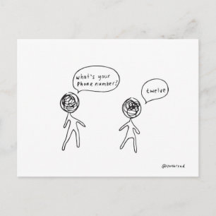 cartão postal do número de telefone