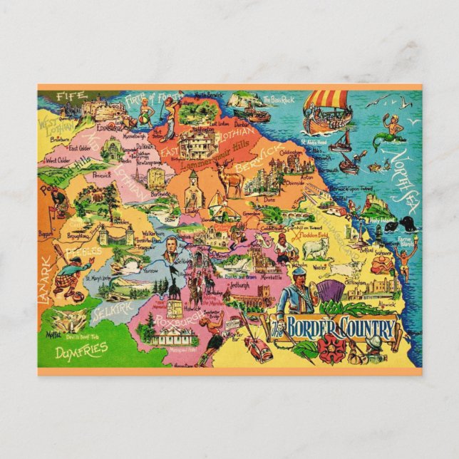 Cartão Postal do País Fronteiriço da Escócia (Frente)
