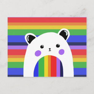 Cartão postal do panda orgulhoso arco-íris