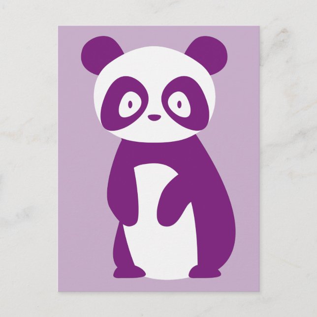 Cartão Postal do Panda Roxo (Frente)