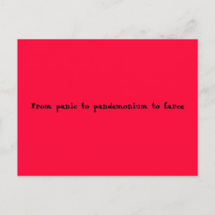 Cartão Postal Do pânico ao pandemônio à farsa