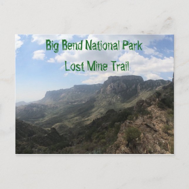 Cartão postal do Parque Nacional Big Bend (Frente)