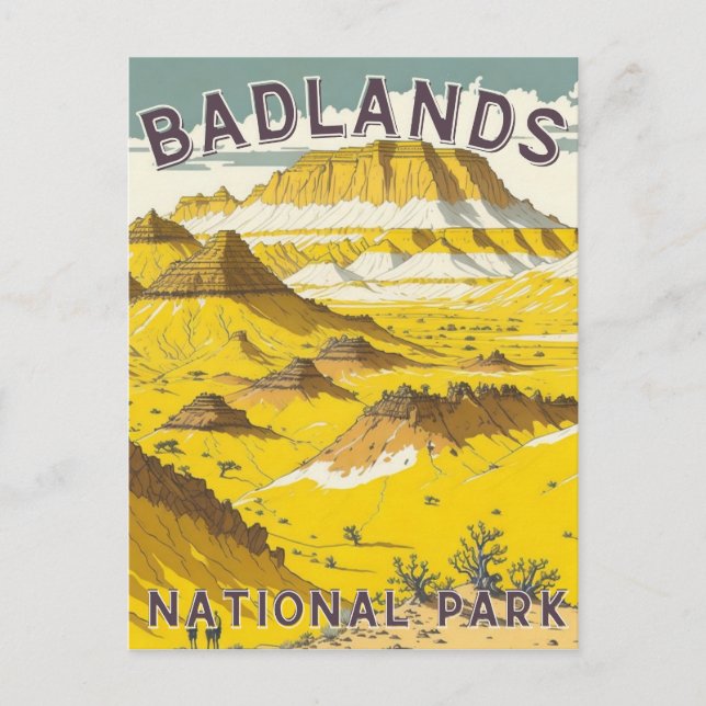 Cartão postal do Parque Nacional das Badlands (Frente)