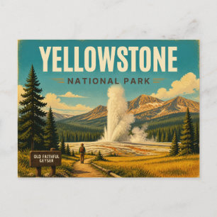 Cartão postal do parque nacional de Yellowstone