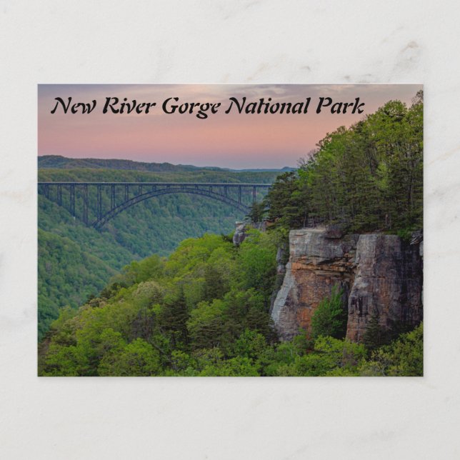 Cartão postal do Parque Nacional New River Gorge (Frente)